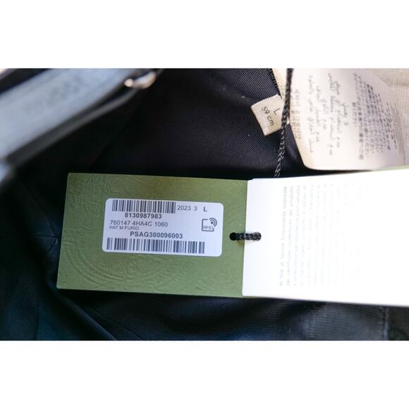 Gucci Black Leather-Trimmed Monogram Embossed Baseball Cap (Size L) RRP $950 - Picture 6 of 6